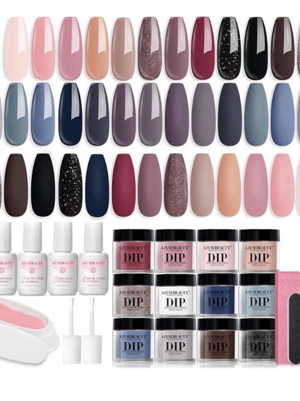 Azure Beauty Dip Powder Nail Kit - Neutral & Mauve Shades